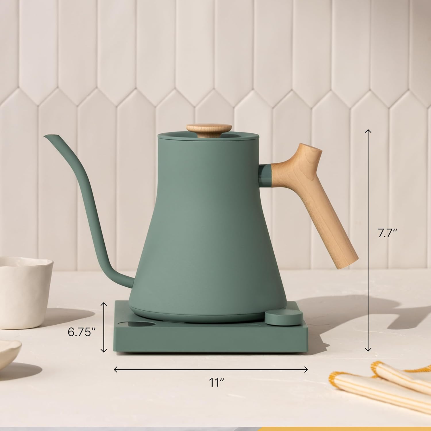Fellow Stagg EKG Pro Electric Gooseneck Kettle - Pour-Over Coffee and Tea Pot, Stainless Steel, Quick Heating, Desert Rose with Maple Wood Handle, 0.9 Liter - Image 4