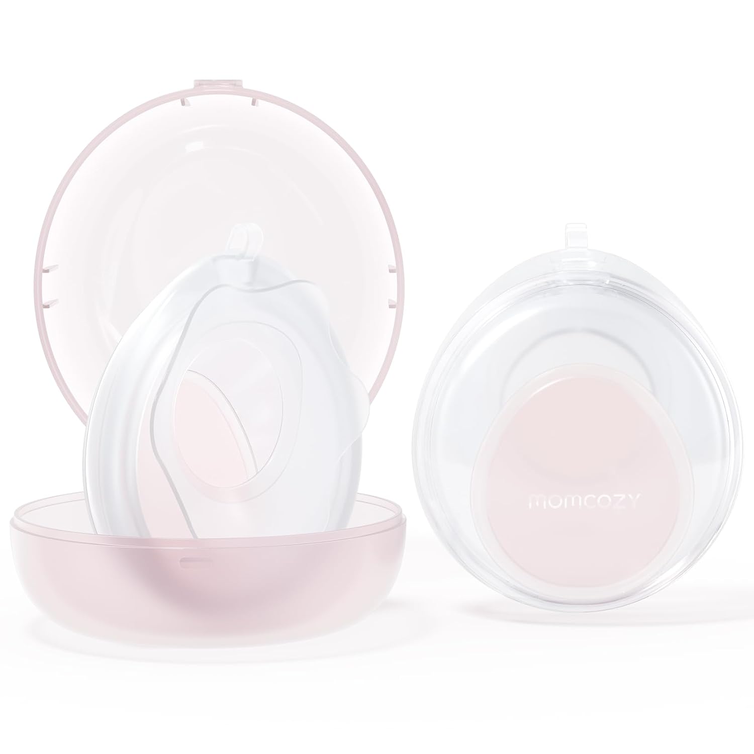 Momcozy Breast Milk Collector, Slim Discreet Waterdrop Silicone Breast Shells for Light Milk Leakage Collection with Storage Case (1oz/30ml, 2PCS)