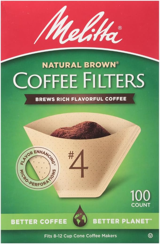 Melitta #4 Unbleached Coffee Filters, Premium, Natural Brown, Flavor Enhancing Coffee Filters for 8-12 Cup Coffee Makers, Kosher Certified, Compostable, 100 Count (Pack of 3) - Image 10