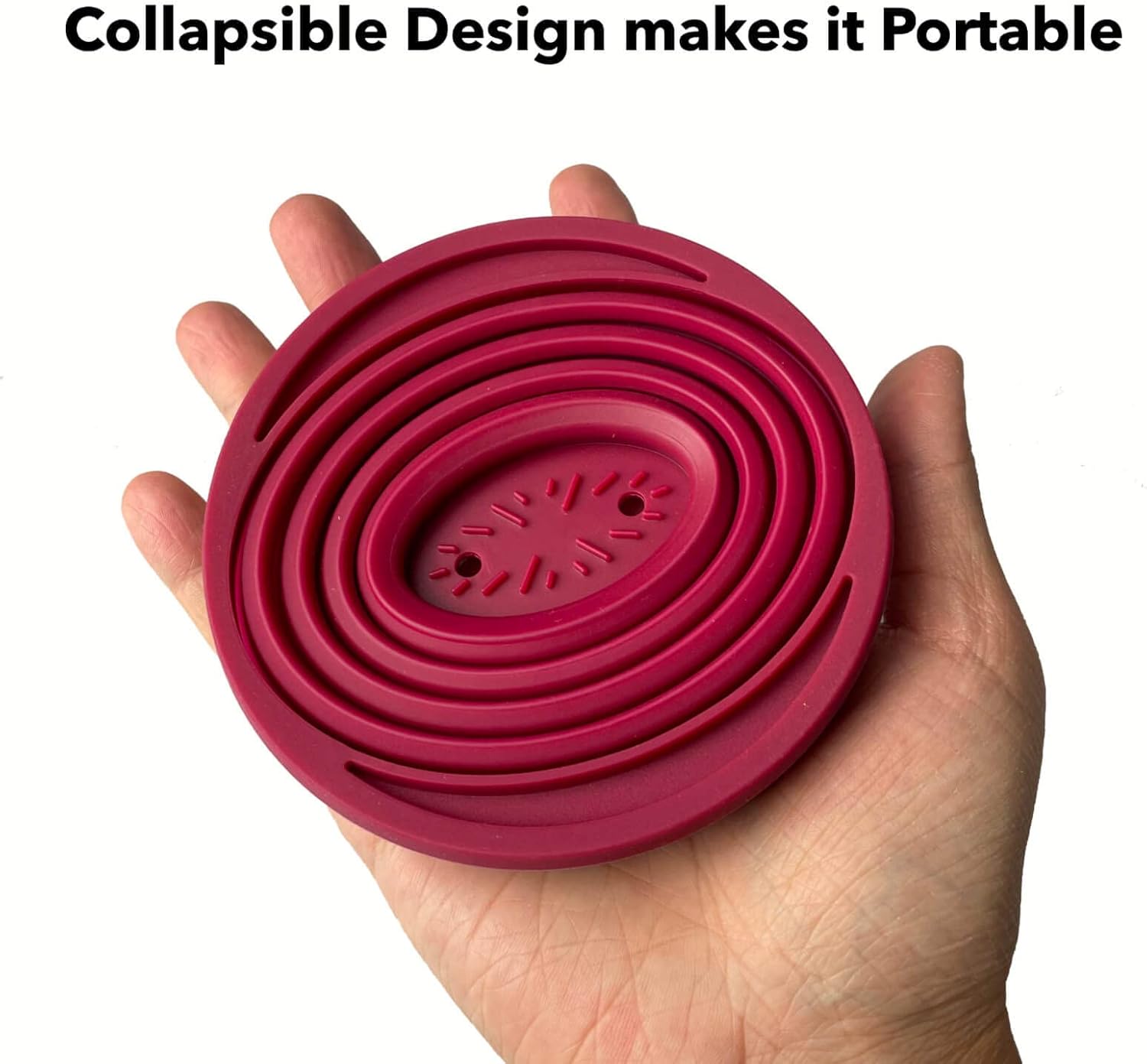 Attsky Collapsible Pour Over Coffee Dripper for Camping, 2-Pack, Red | Reusable Silicone Filter Holder for Travel & Backpacking, Brews 2+ Cups, Single-Cup Brewer, Compact Camp Coffee Maker Kit - Image 2