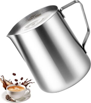 Milk Forthing Pitcher with oz/ml Sc...