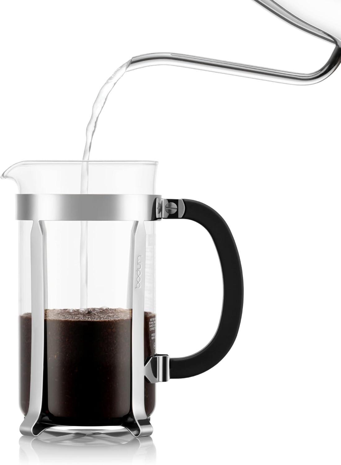Bodum 34oz Chambord French Press Coffee Maker, High-Heat Borosilicate Glass, Polished Stainless Steel – Made in Portugal - Image 3