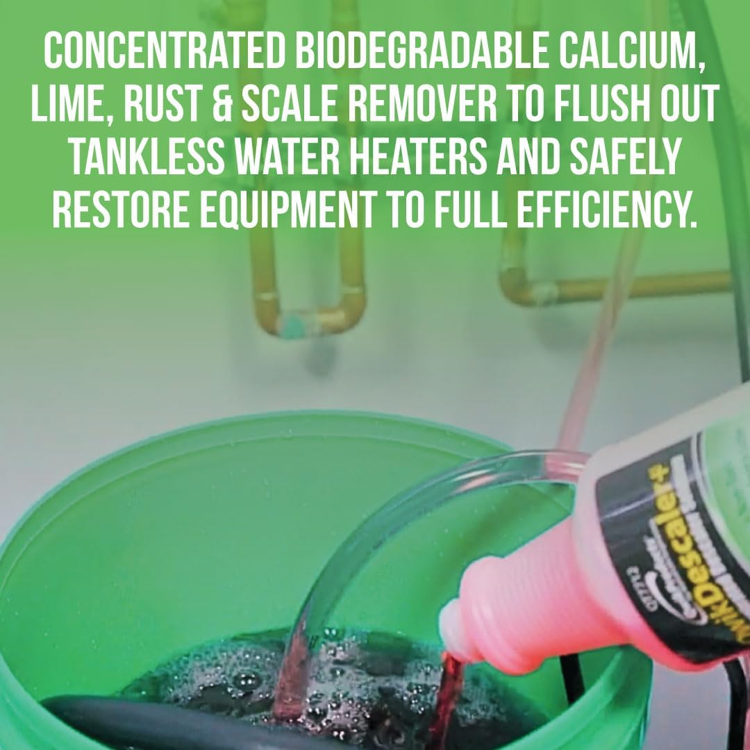 QwikProducts QwikDescaler + Concentrated Descaler Solution, Tankless Water Heater Descaling Solvent for Heat Exchanger, Quickly Dissolves Scale, Lime, Tarnish and Deposits, 1 Gallon - Image 4