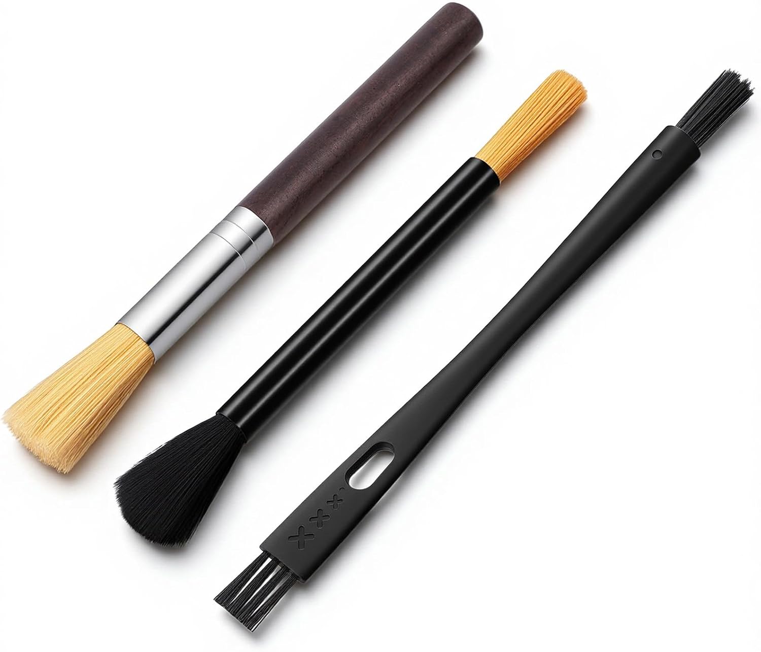3 Pack Coffee Grinder Cleaning Brush Barista Brushes Espresso Brush Accessories Fluffy Soft Bristles Brushes Wood Handle Machine Cleaning Bean Grain Coffee Tool for Barista Home Kitchen
