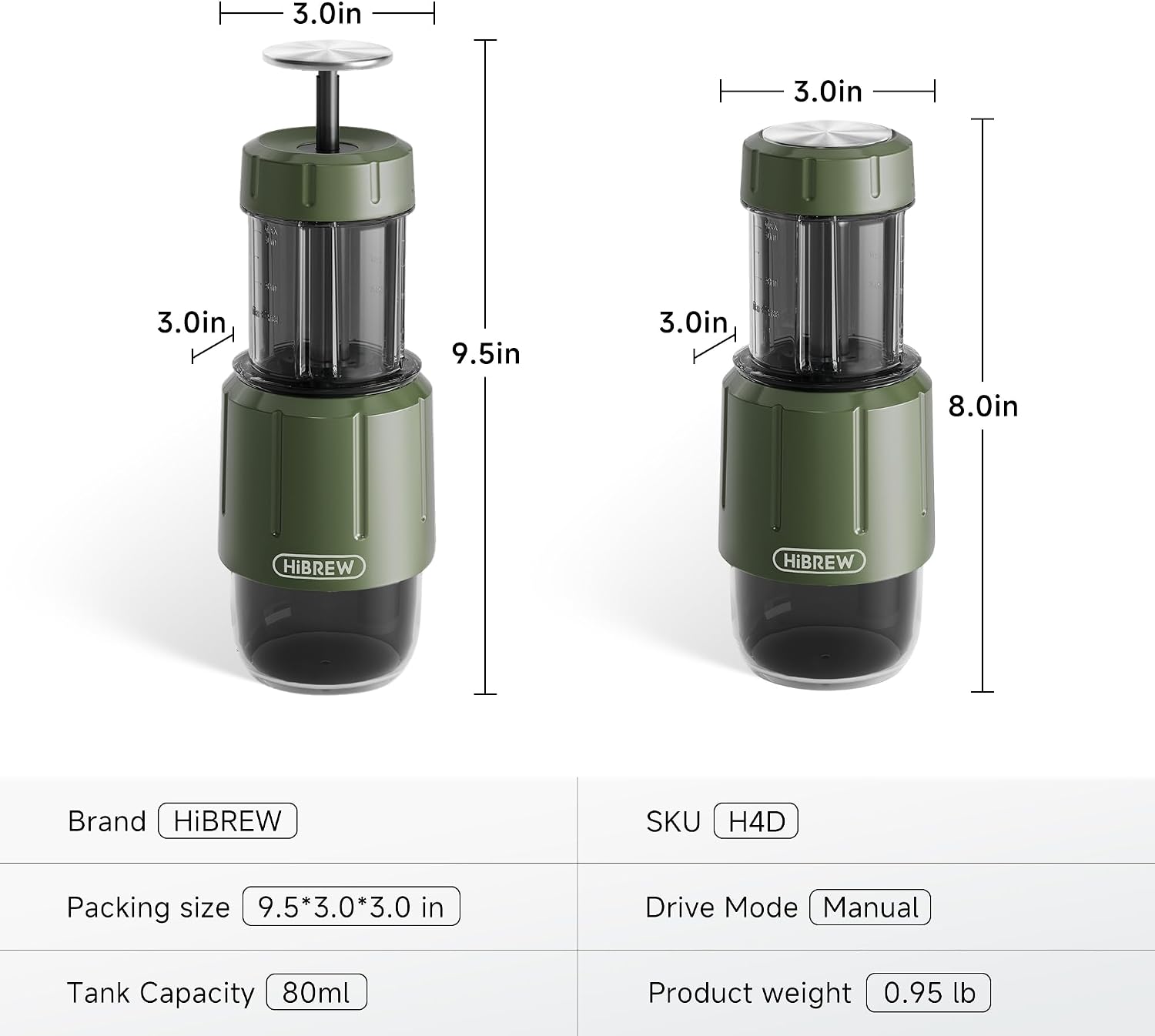 HIBREW H4D Manual Espresso Maker for Camping & Travel - Portable Hand-Pump Coffee Machine Built-in Cup, 2-in-1 Compatible Ground Coffee & Nes Original Pods - Image 8