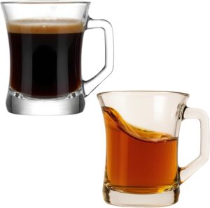 Glass Coffee Mugs Set of 6, Clear C...