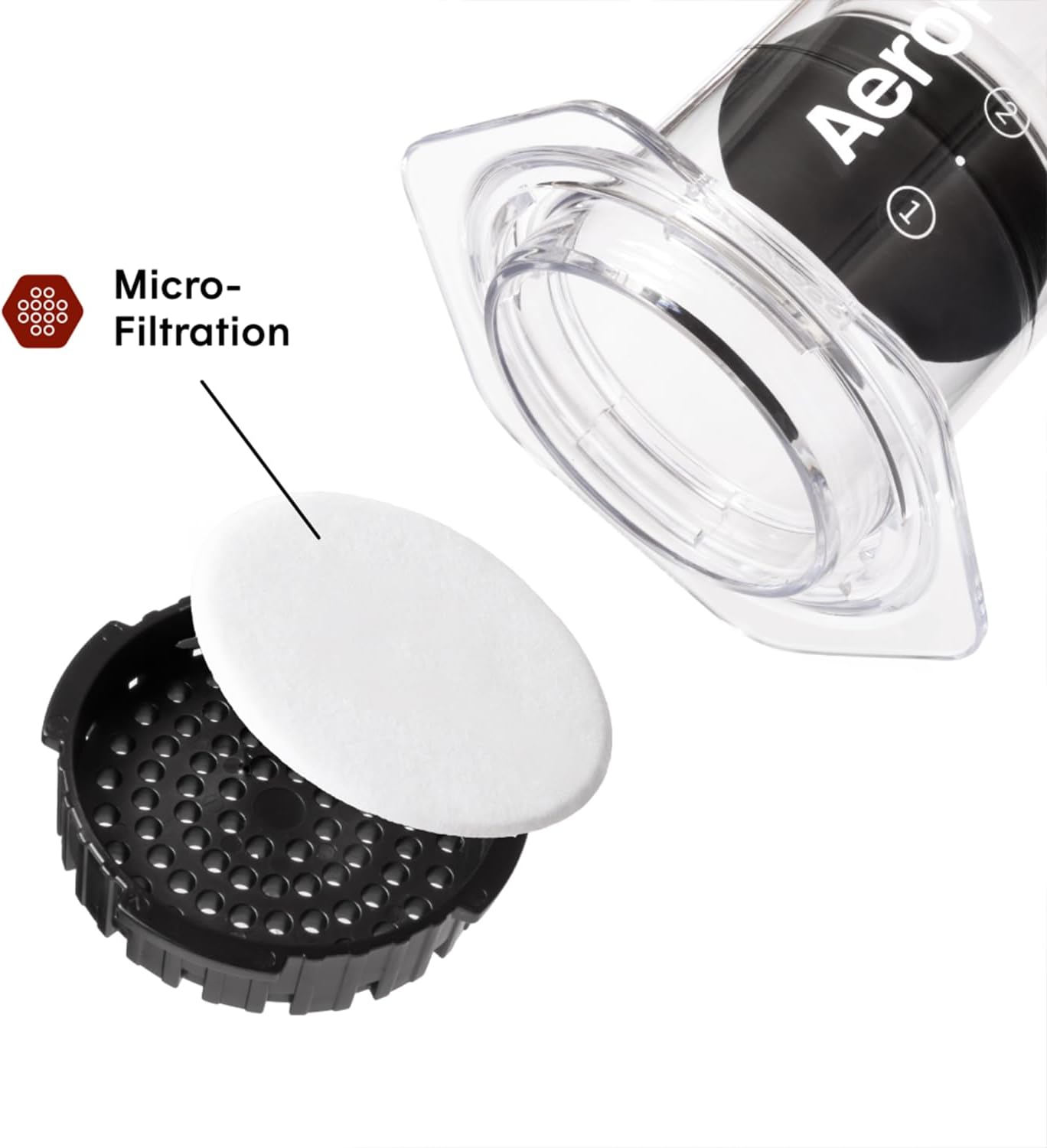 AeroPress Clear Coffee Press - All-in-One French Press, Pour-Over & Espresso Style Manual Brewer, 2 Min Brew for Less Bitterness, More Flavor, Small Portable Coffee Maker, Travel & Camping - Image 3