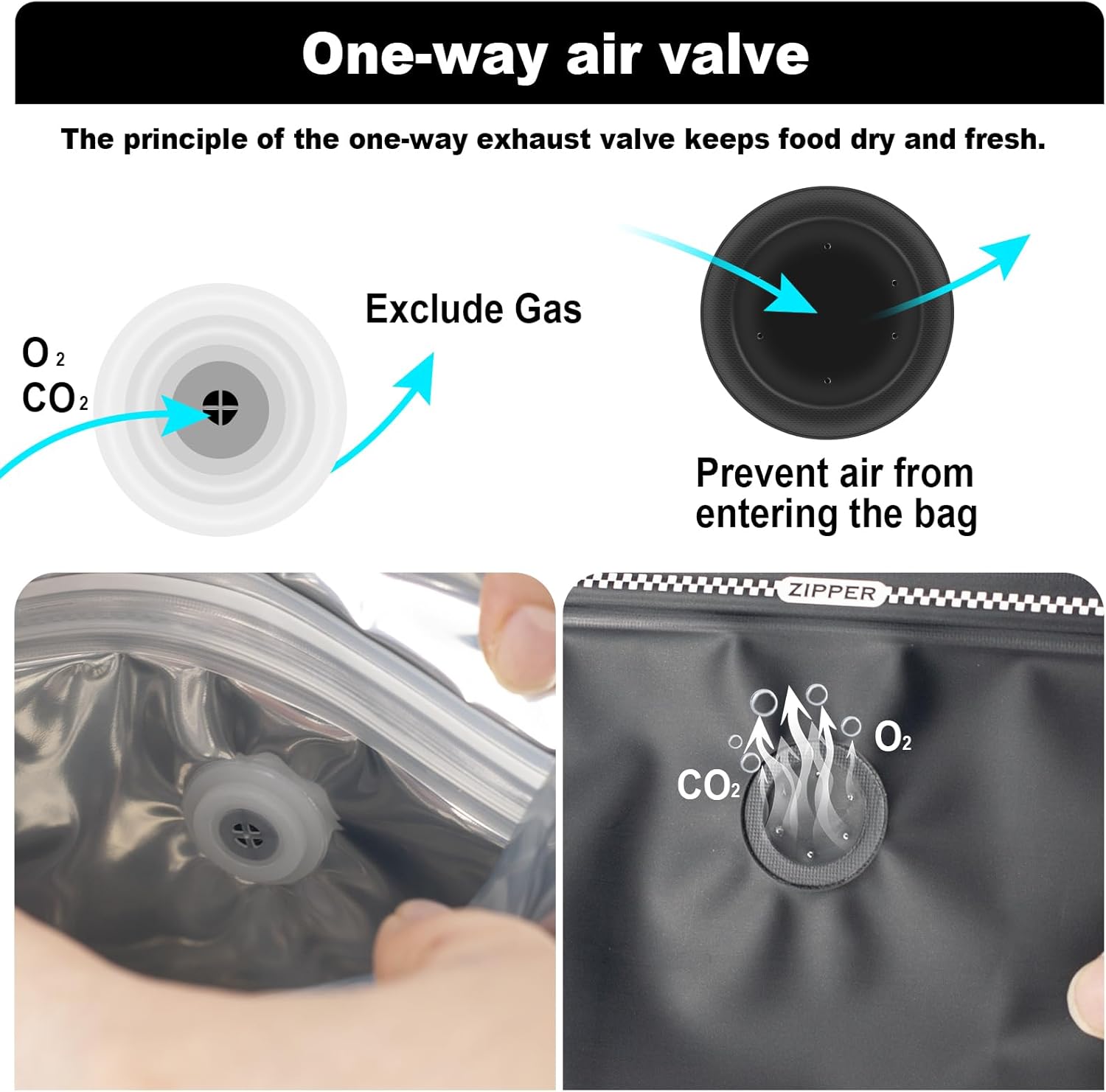 Coffee Bags with Valve(60pcs,8oz,1/2 lb) Vented Coffee Beans Packaging Bags High Barrier Aluminumed Foil Flat Bottom Heat Sealed Side Zipper Resealable Storage Bag for Home or Business(Black) - Image 3