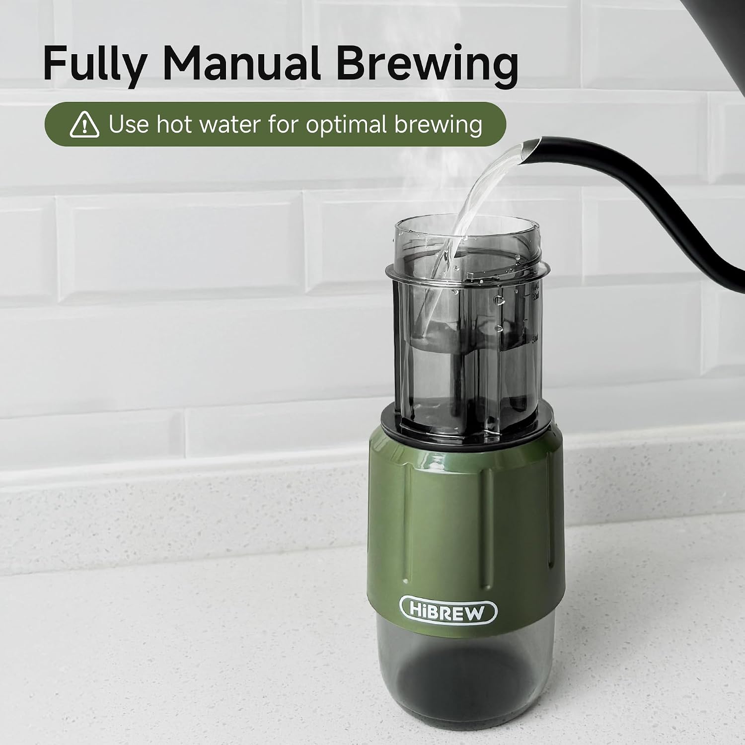 HIBREW H4D Manual Espresso Maker for Camping & Travel - Portable Hand-Pump Coffee Machine Built-in Cup, 2-in-1 Compatible Ground Coffee & Nes Original Pods - Image 7