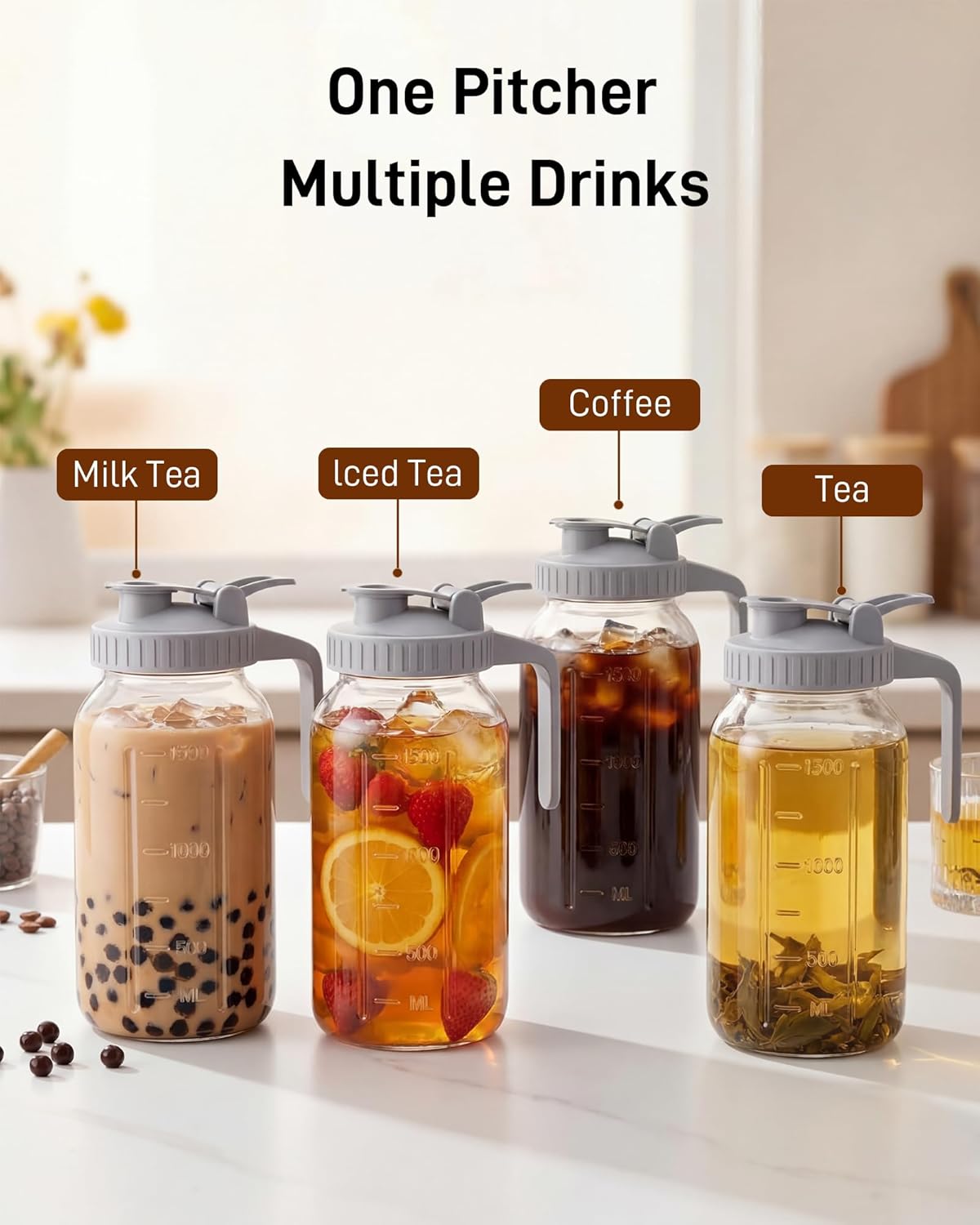 OneDream Cold Brew Coffee Maker - 2 Quart 64oz Stainless Steel Filter Cold Brew Pitcher Jar, No Leaks Cold Brew Mason Jar Coffee Maker, Easy to Clean Cold Coffee Maker - Image 8