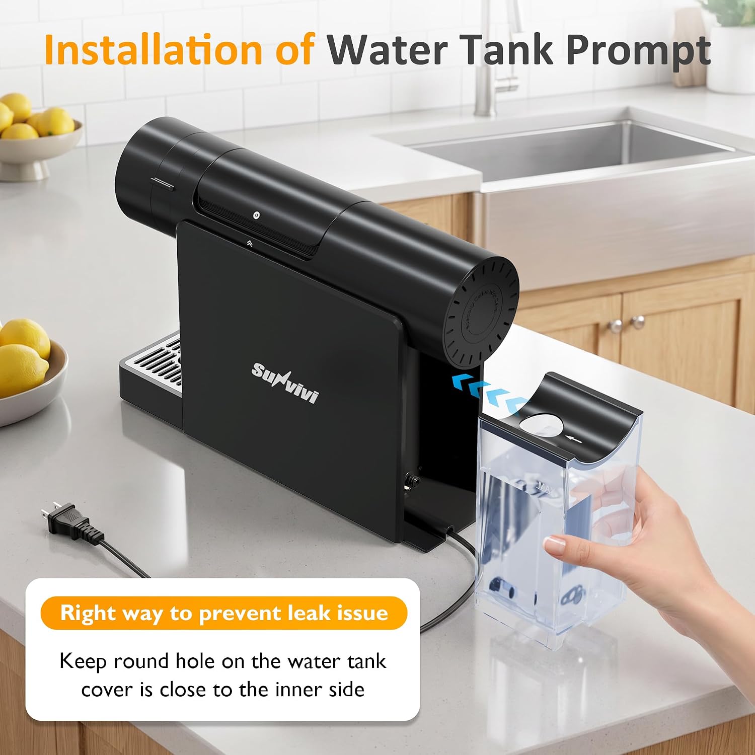 SUNVIVI Espresso Pod Machine for Home, Capsule Coffee Maker for NS Original Pods, 20 Bar Single Serve Mini Pod Maker with 22oz Removable Water Tank, Adjustable Cup Tray for Home & Office, Black - Image 3