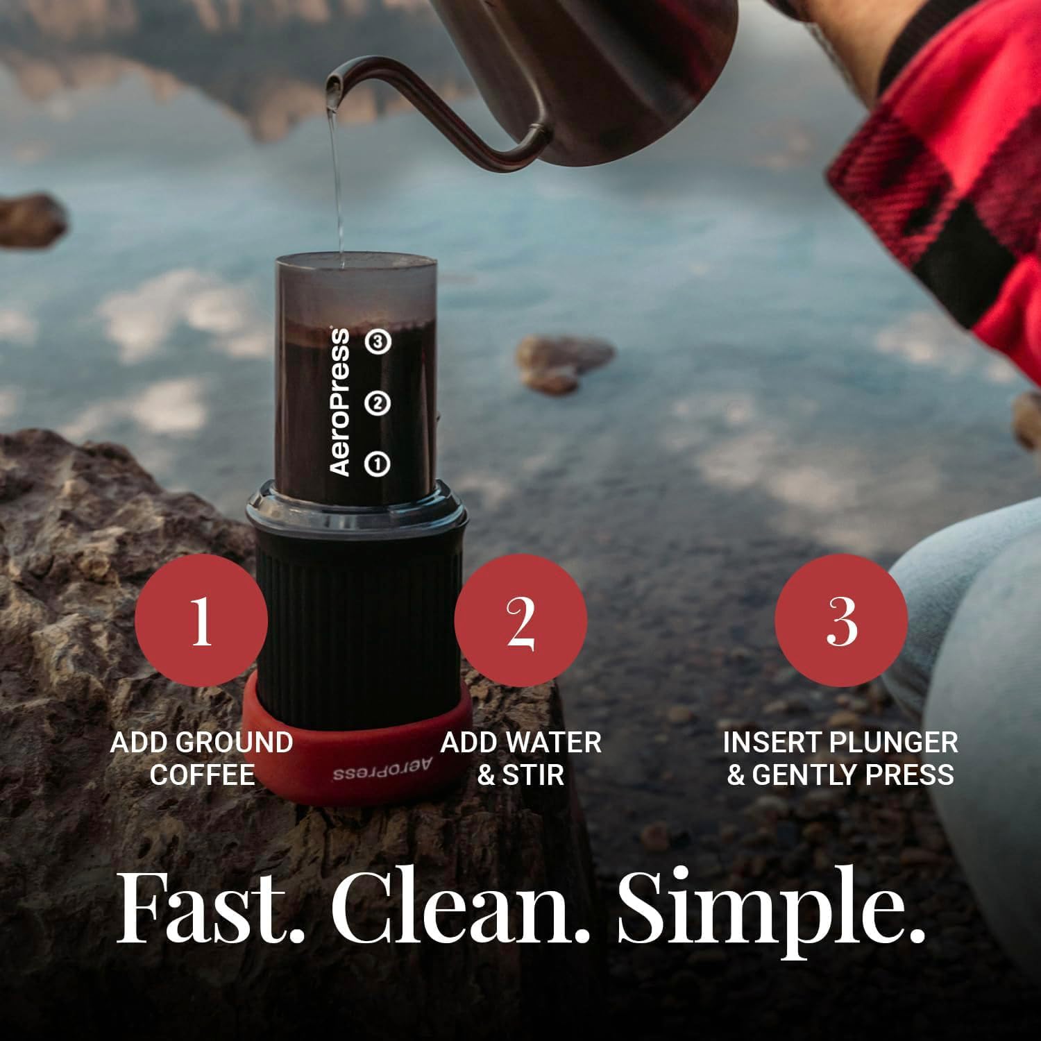 AeroPress Go, Extra Small Portable Coffee Maker Kit, Travel, Hiking & Camping, All-in-One French Press, Pour-Over & Espresso Style Manual Brewer, 2 Min Brew Makes a Less Bitter, More Flavorful Cup - Image 3