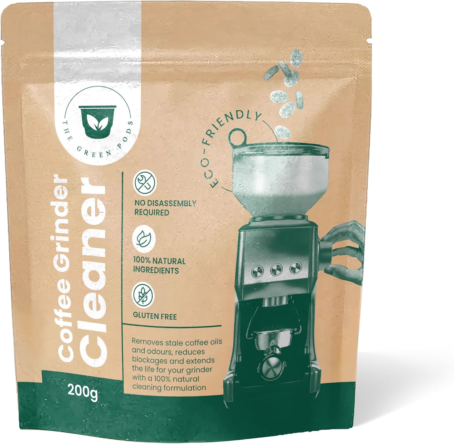 Coffee Grinder Cleaner, 5 Powerful Doses, Removes Stale Oils and Odors, 100% Natural, Gluten Free - Image 3
