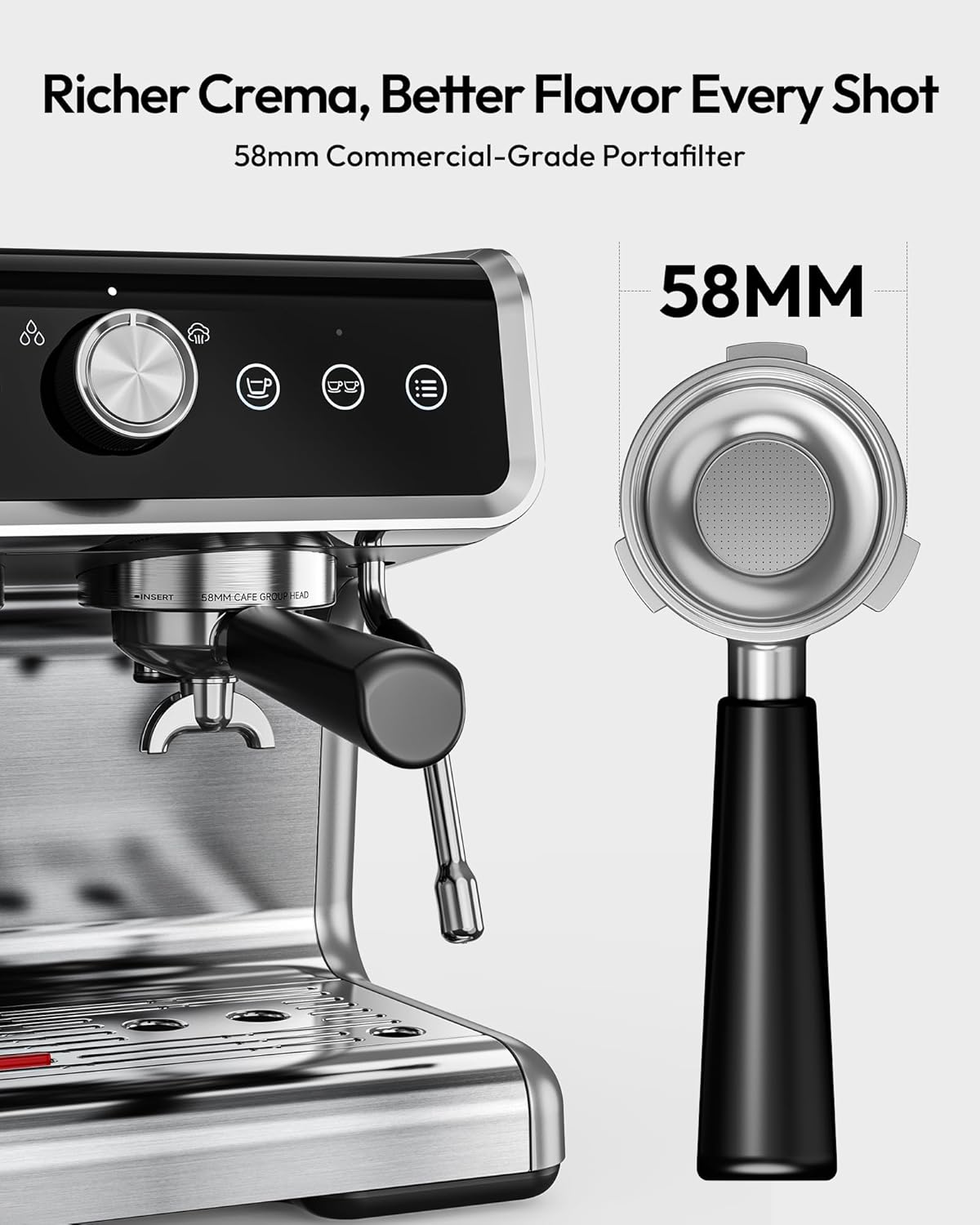 EUHOMY Espresso Machine with Grinder, 20 Bar Professional Espresso Coffee Maker for Home,with Milk Frother for Latte, Cappuccino & Barista-Style - Image 7