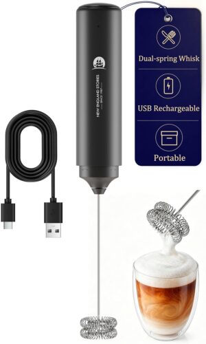 Rechargeable Milk Frother Handheld,...