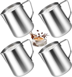 Milk Forthing Pitcher with oz/ml Sc...