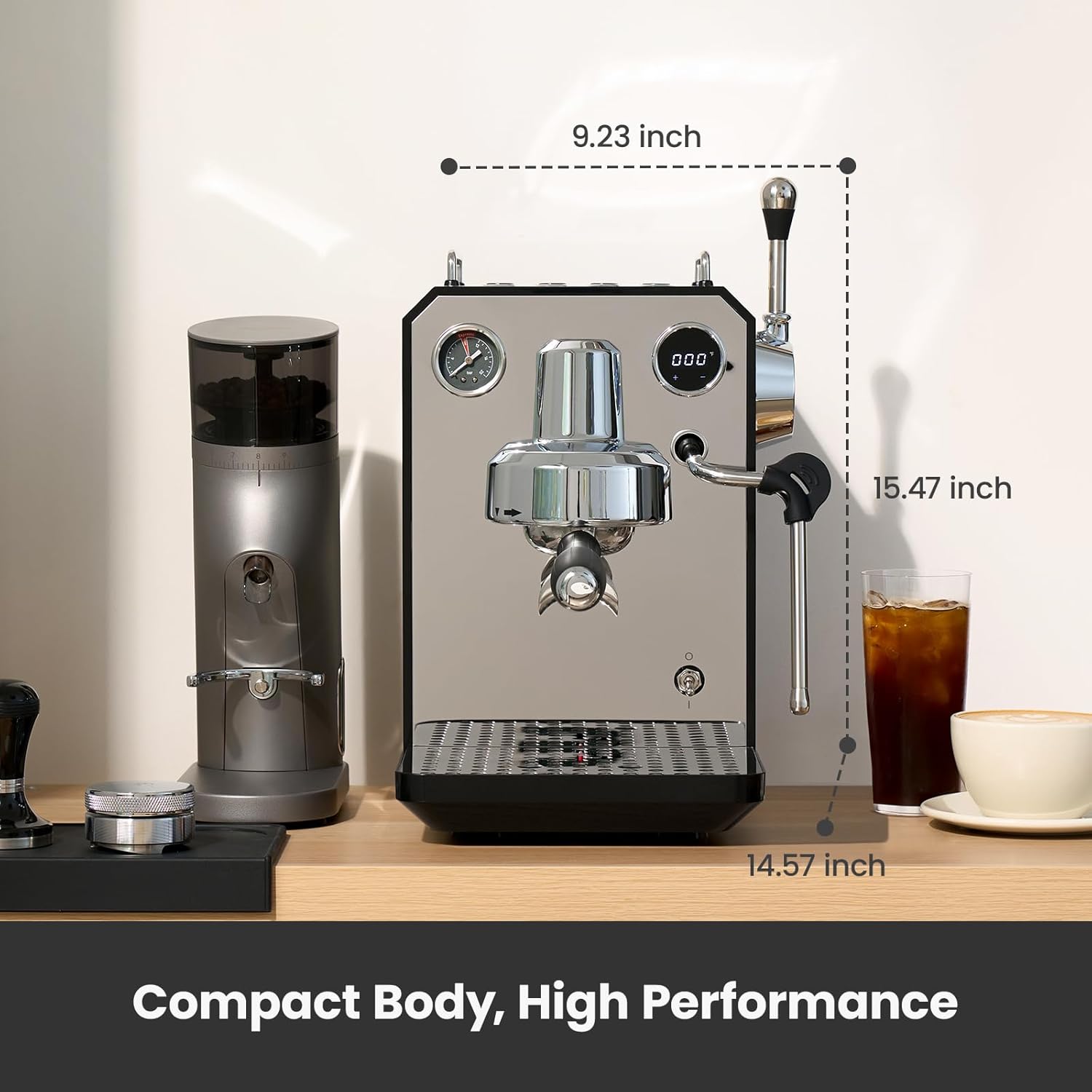 Gemilai G3006A Espresso Machine, Cold & Hot Extraction Espresso Maker for Home, Dual PID Control & Display, 15 Bar Pump, Adjustable Brew Program, Steam Wand, 57oz Tank, Stainless Steel Silver - Image 2