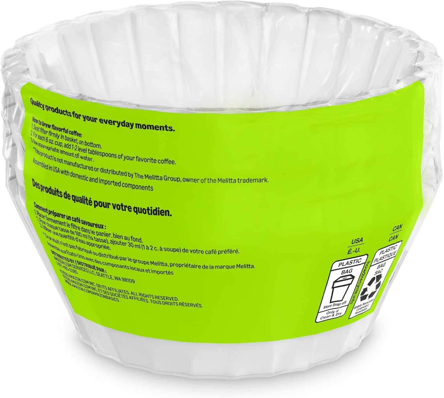 Amazon Basics Basket Coffee Filters for 8-12 Cup Coffee Makers, White, 200 Count, Packaging May Vary - Image 5
