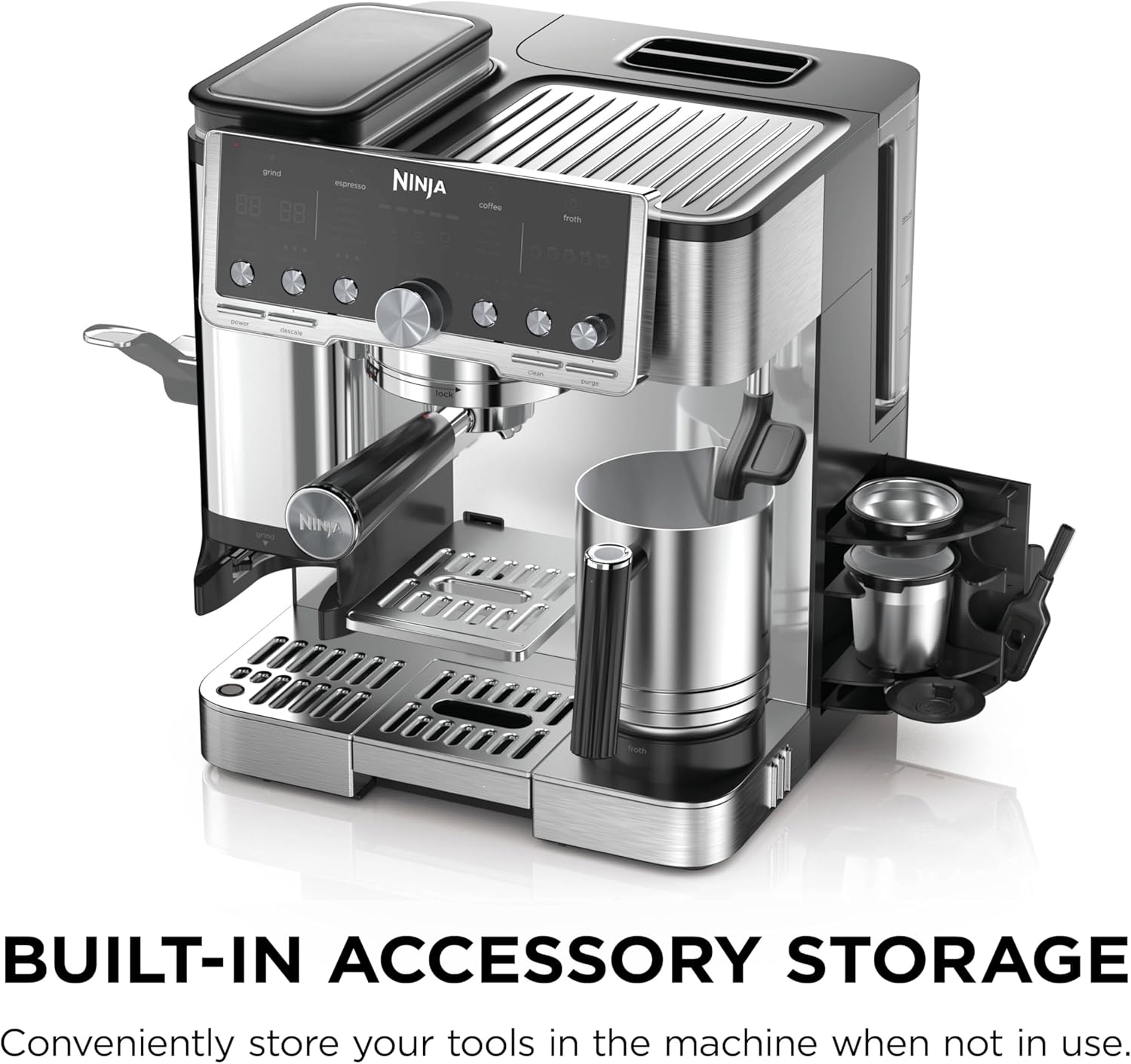 Ninja Luxe Café Pro Series, Espresso Machine, Drip Coffee, Cold Brew, Hot Water, Integrated Tamper, Built-in Grinder, Hands-Free Frother for Cappuccinos, Lattes, Americanos, Dairy or Non-Dairy, ES701 - Image 12