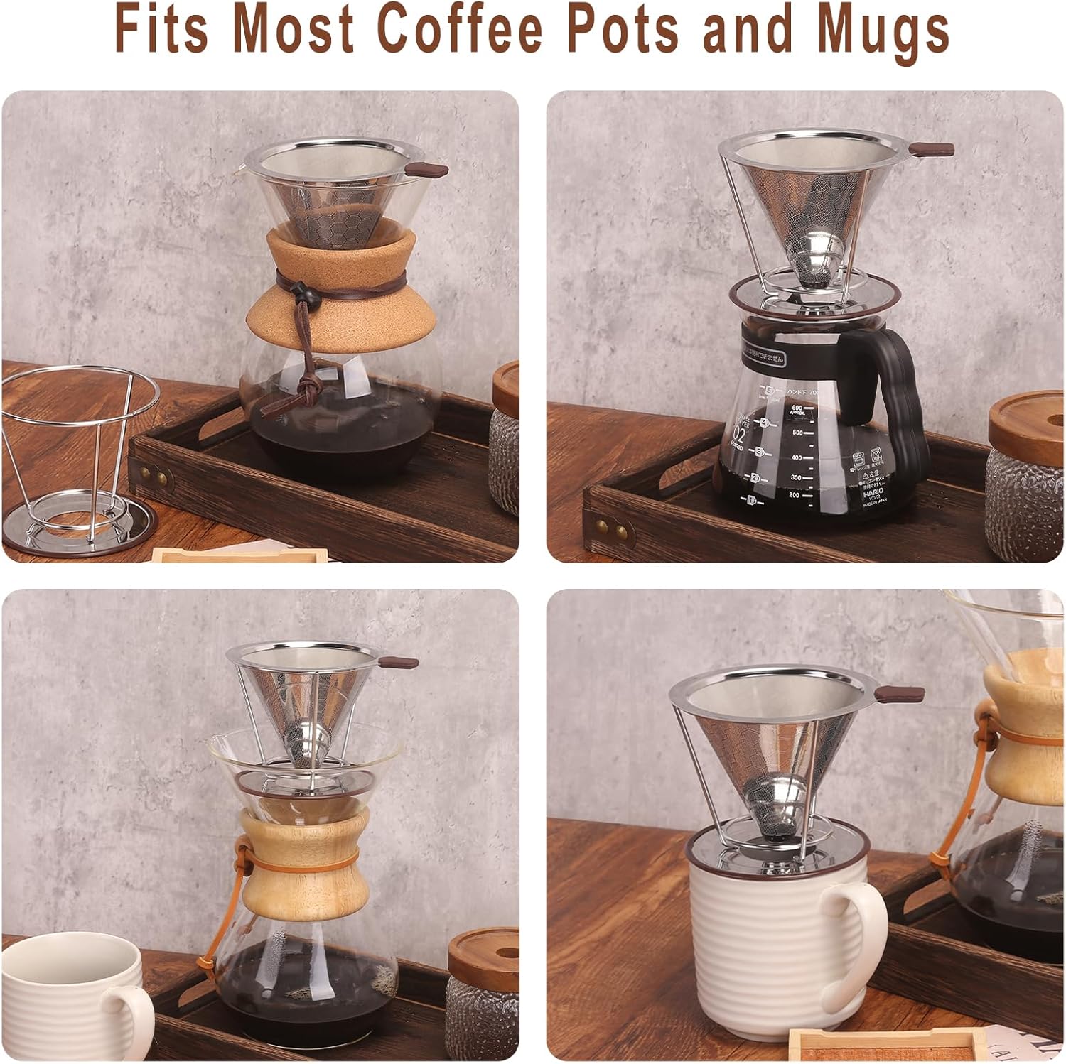 Pour Over Coffee Dripper, MISETTO Stainless Steel Filter,Easy to Clean Paperless pour over coffee maker,Reusable Filter,Cone Dripper with Removable Cup - Image 6
