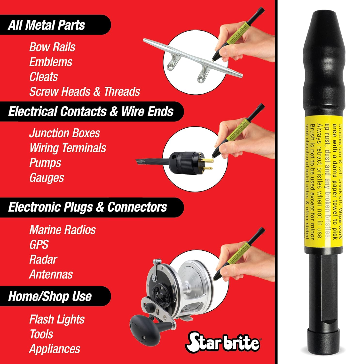 STAR BRITE Corrosion Buster Pen - Precision Rust and Corrosion Removal Tool for Electrical Connections, Marine Gear, Fishing Equipment and More - Easy Grip, Adjustable Fiber Length - Image 5