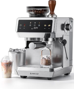 AMZCHEF Espresso Machine With Grind...