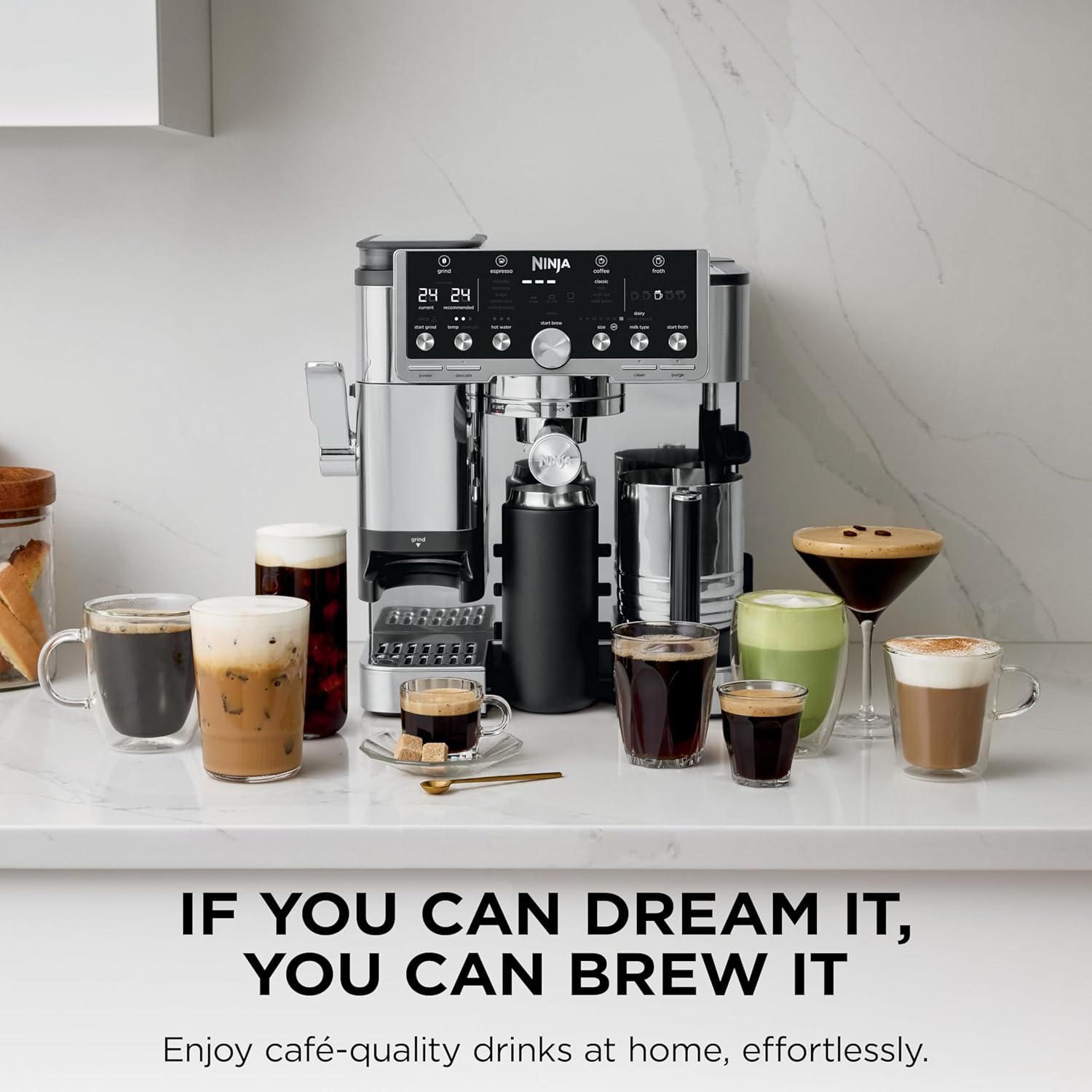 Ninja Luxe Café Pro Series, Espresso Machine, Drip Coffee, Cold Brew, Hot Water, Integrated Tamper, Built-in Grinder, Hands-Free Frother for Cappuccinos, Lattes, Americanos, Dairy or Non-Dairy, ES701 - Image 10