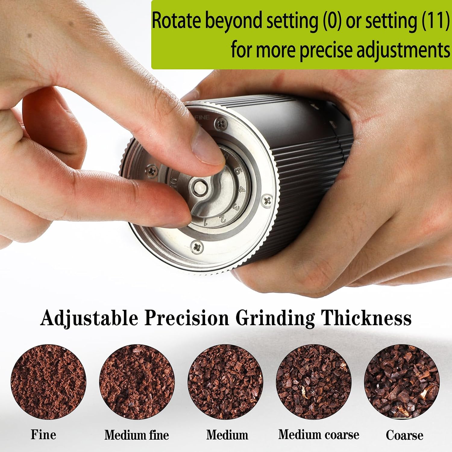 Portable Coffee Grinder Electric Burr Coffee Grinder with 45 Adjustable Settings, Rechargeable Coffee Grinders for Espresso, Travel, Camping and Office (Silver) - Image 5