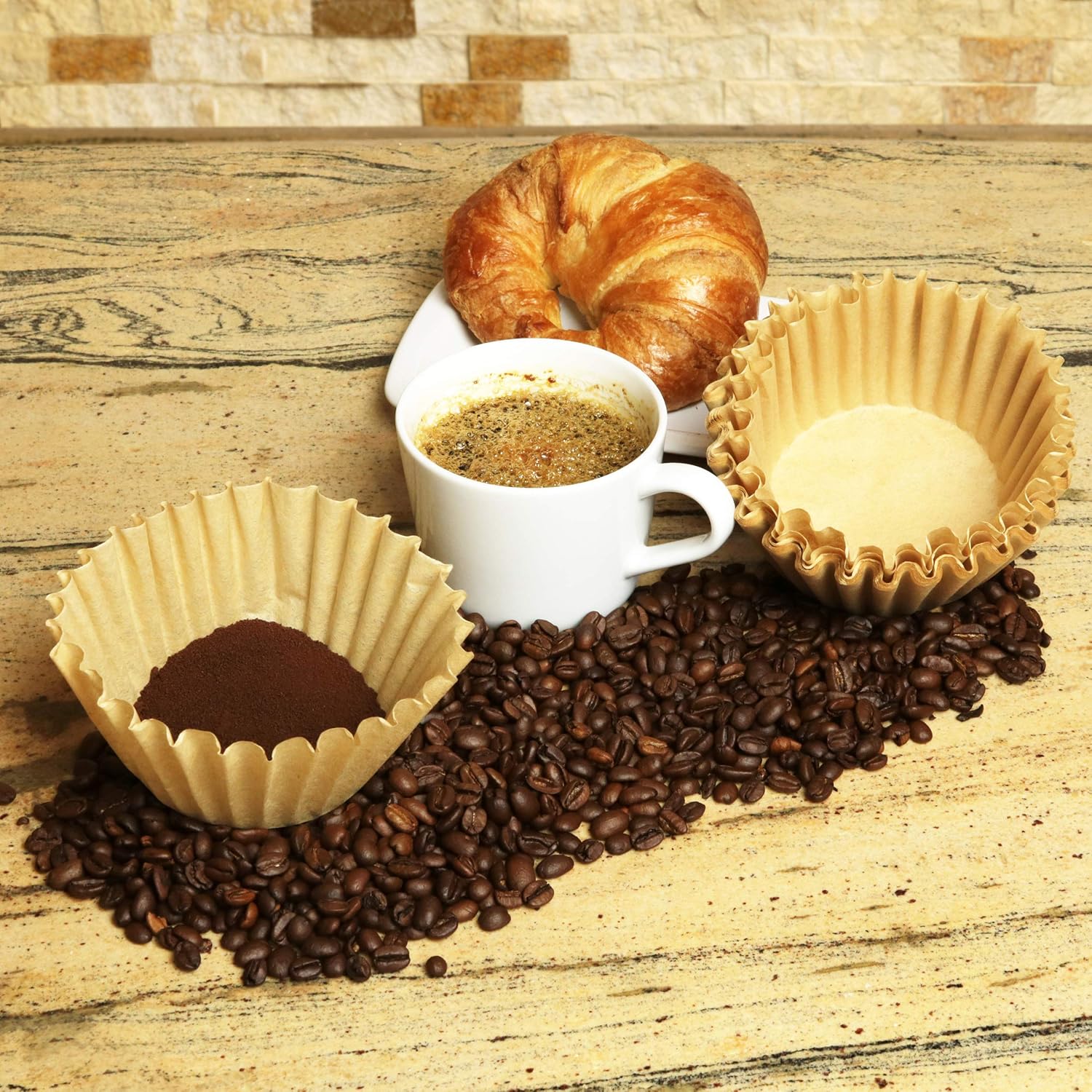 8-12 Cup Basket Coffee Filters (Natural Unbleached, 500) - Image 2