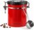 Mixpresso 16 Oz Red Coffee Canister, Stainless Steel Airtight Coffee Container, Air tight Jar Tea Storage with Date Tracker, Vacuum Sealed Espresso Airtight Canister, Sugar Container for Home