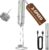 CIRCLE JOY Rechargeable 2-Speed Handheld Milk Frother with Stand, Dual Spring Whisk Electric Foamer, Portable & Detachable Coffee Frother Wand, Drink Mixer for Lattes, Macchiato, Hot Chocolate, Silver