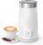 Wowteam Milk Frother, 4-in-1 Electric Milk Steamer, Warm and Cold Milk Warmer and Foam Maker for Coffee, Latte, Cappuccinos, Macchiato, 8.2oz/240ml, Stainless Steel, White