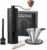 Manual Coffee Grinder with Stainer, Adjustable 420 Stainless Steel Burr, Portable Hand Crank Coffee Mill, 30g Capacity for Espresso, Turkish & French Press, Aluminium Body with Walnut Handle