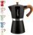 Mongdio Stovetop Espresso Maker Moka Pot, Cuban Coffee Maker Stove top coffee maker Moka Italian Espresso Greca Coffee Maker Brewer Percolator, 6 Espresso Cups, 10 oz – Black