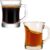 Glass Coffee Mugs Set of 6, Clear Coffee Cups with Handles for Hot & Cold Drinks, Small Glass Mugs for Espresso, Tea, Herbal Tea, Cappuccino, Latte, Juice, Durable Drinkware with Thick Base