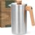 WALDWERK French Press (34 oz) – Non-Toxic Stainless Steel Double Wall French Press Coffee Maker – Plastic Free Coffee Press with Oak Wood Handle – No Plastic