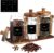 Suclain 3 Pcs Glass Coffee Container with Wooden Lid Spoon Shelf Labels Clear Airtight Jar Food Storage Canister Set for Sugar Spice Coffee Bean Holder Housewarming Gift(25 oz,Acacia Brown)