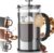 Veken French Press Coffee Maker 34oz 1 L, No Plastic Touching Cafe, Heat Resistant Thickened Borosilicate Glass, Stainless Steel Brewer, Cold Brew Cafetera Teapot for Kitchen Travel Camping, Silver