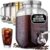 Zulay 1 Gallon/128oz Cold Brew Coffee Maker – Thick Glass Pitcher with Stainless Steel Filter, Lid & Spout – Large Mason Jar Container Dispenser – Iced Coffee & Sun Tea Brewer for Fridge – Silver